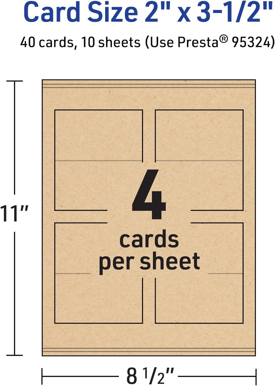 imageAvery Printable Rectangle Tent Cards Sure Feed Technology 2quot x 35quot Kraft Brown Cardstock PrintToTheEdge LaserInkjet Printable 100 Total Great for Table Talkers Promotional Signs and More40 cards
