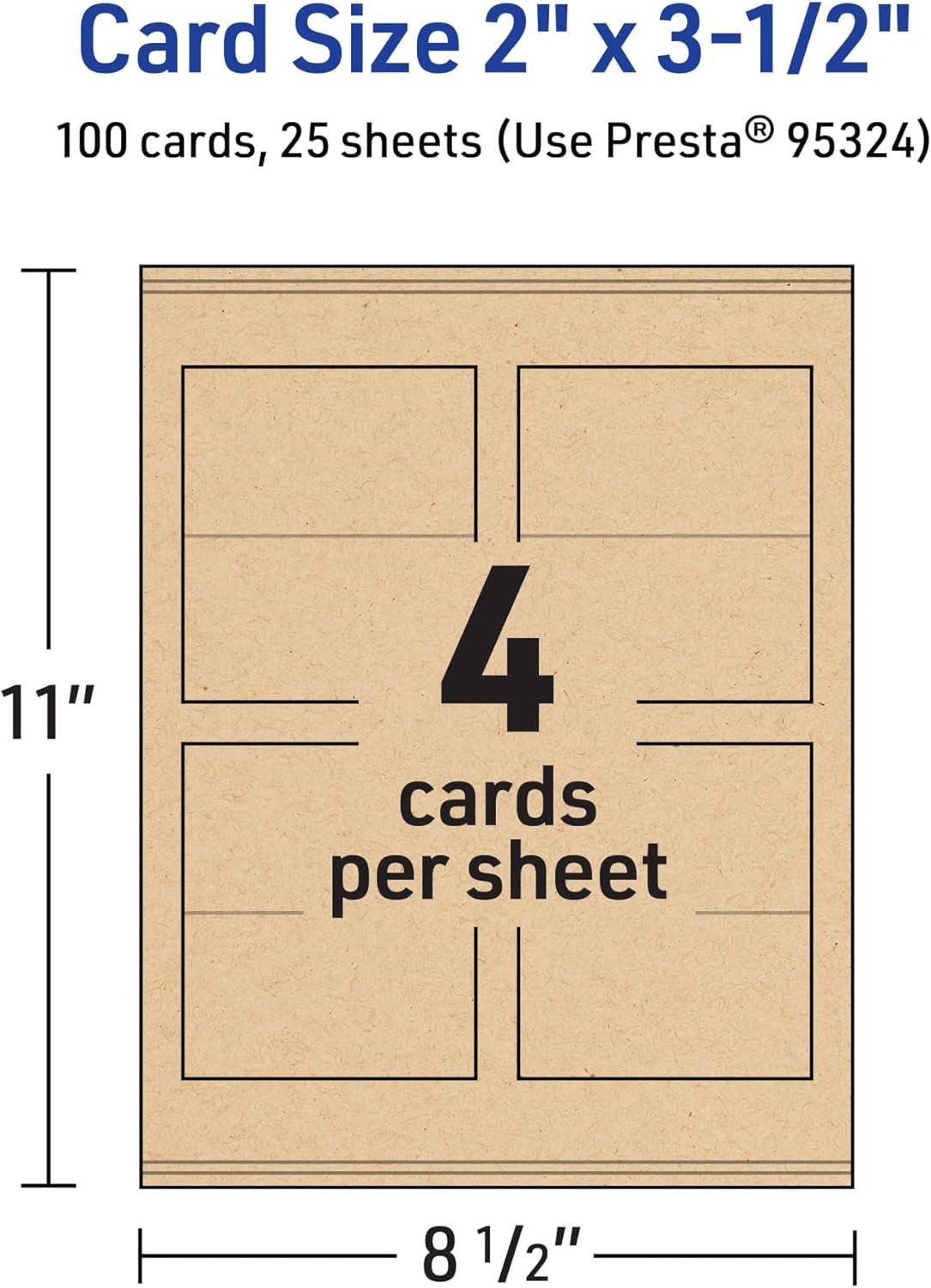 imageAvery Printable Rectangle Tent Cards Sure Feed Technology 2quot x 35quot Kraft Brown Cardstock PrintToTheEdge LaserInkjet Printable 100 Total Great for Table Talkers Promotional Signs and More100 cards