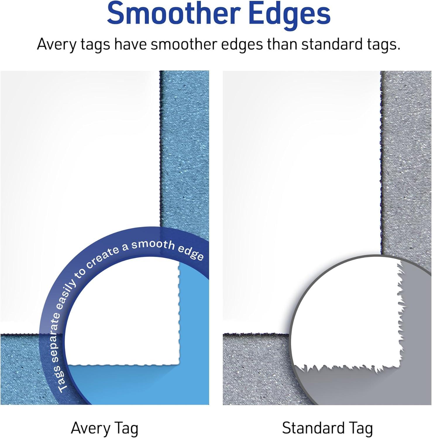 imageAvery Tags with Metallic Gold Borders and Strings 2quot x 35quot 40 Total LaserInkjet Printable Tags 3326White