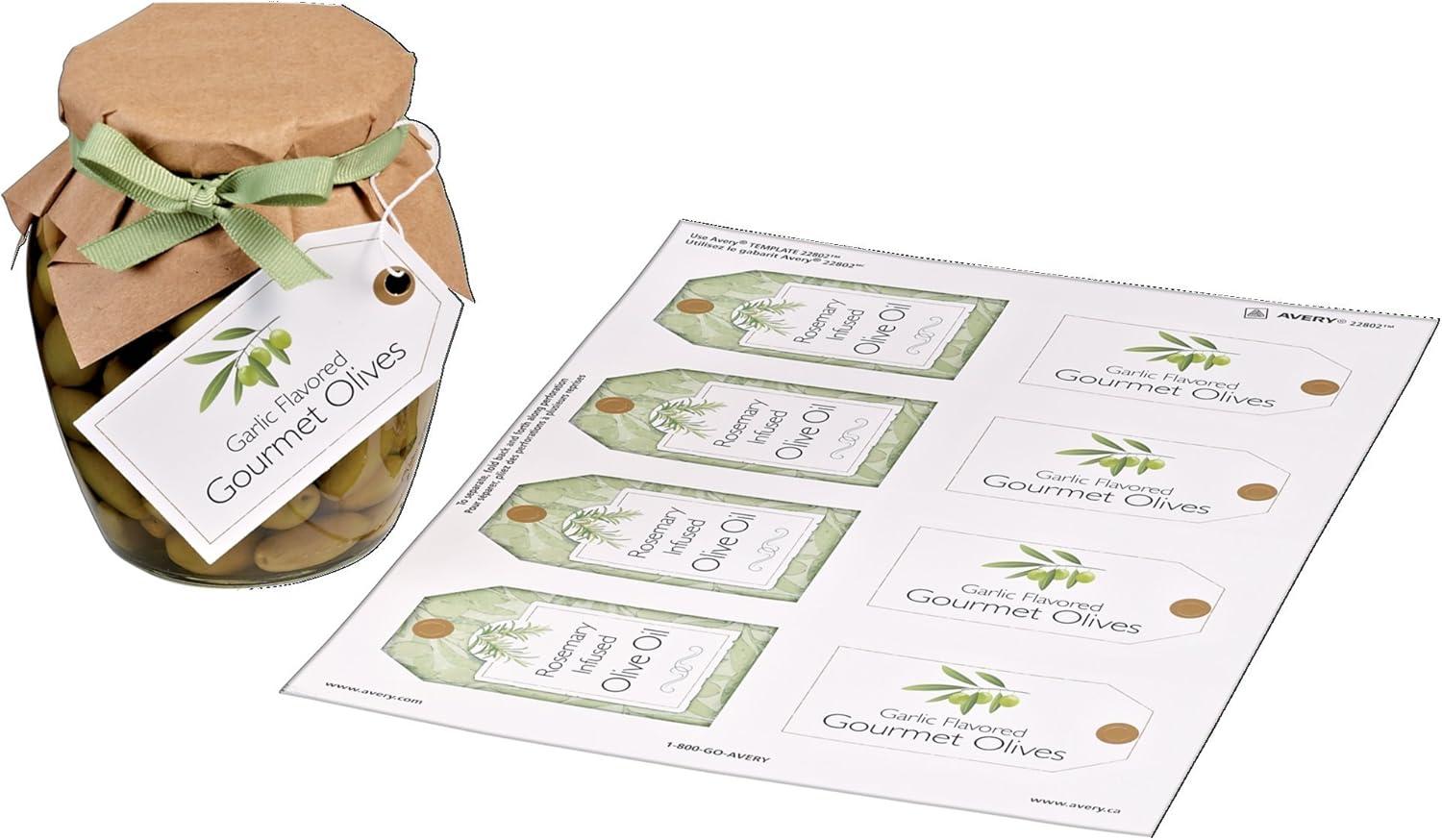imageAvery Tags with Metallic Gold Borders and Strings 2quot x 35quot 40 Total LaserInkjet Printable Tags 3326White