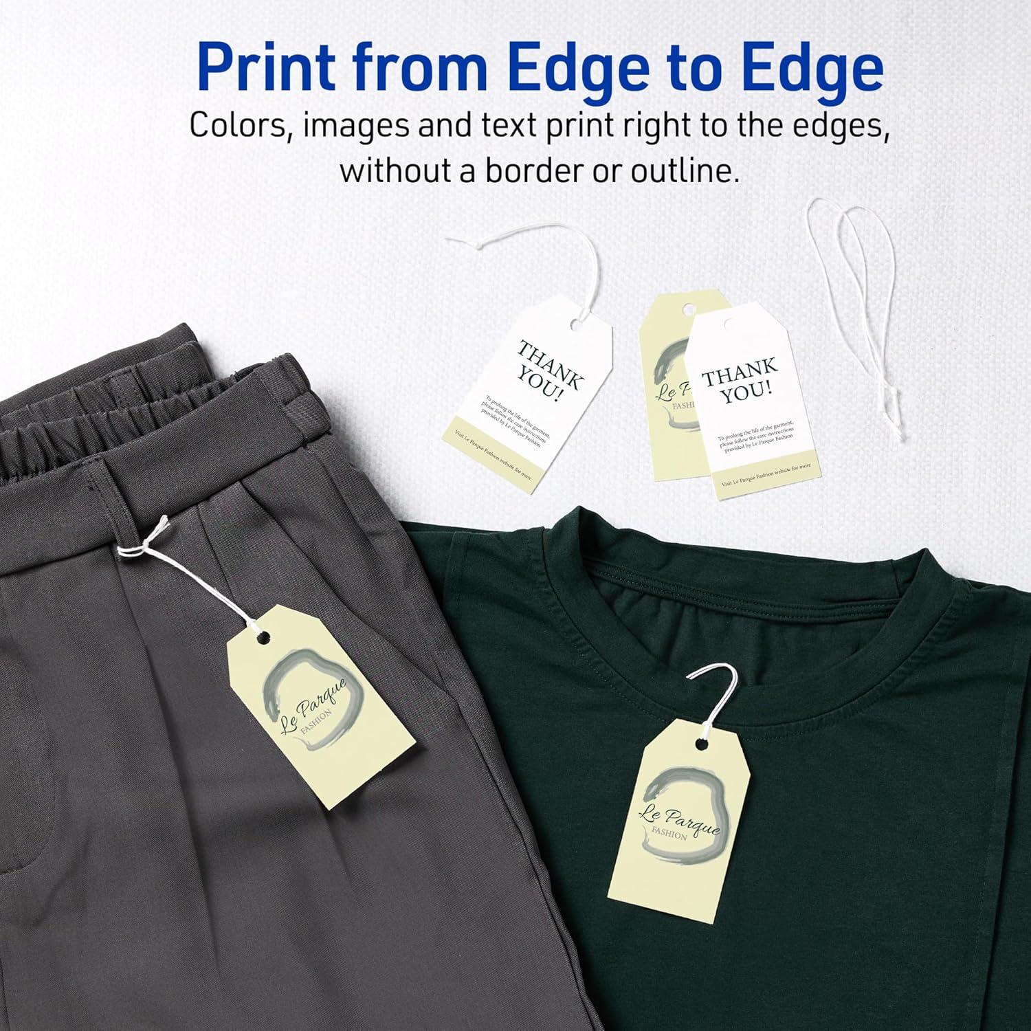 imageAvery Tags with Metallic Gold Borders and Strings 2quot x 35quot 40 Total LaserInkjet Printable Tags 3326White