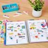 imageAvery  Amy Tangerine Designer Collection Planner Undated 12Month Planner with Stickers 825quot x 975quot Rainbow Paint Design 29880Rainbow Paint