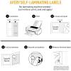 imageAvery 00756 Easy Align SelfLaminating ID Labels LaserInkjet 2 1516 x 3 516 White Pack of 100312 x 412