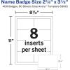 imageAvery Customizable Name Badge Inserts 225quot x 35quot White 400 Printable Name Tag Inserts 5390White