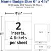 imageAvery Customizable Name Badges 6quot x 425quot LaserInkjet Printable Inserts Including Tickets 25 Vertical Name Tag Holders Includes Lanyards 8520100 Pack of 5