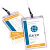 imageAvery Customizable Name Badges 6quot x 425quot LaserInkjet Printable Inserts Including Tickets 25 Vertical Name Tag Holders Includes Lanyards 852075