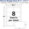 imageAvery Customizable Name Badges Clip Style 225quot x 35quot Clear Name Tag Holders White LaserInkjet Printable Inserts 100 Total 744611 Pack