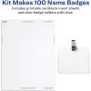 imageAvery Customizable Name Badges Clip Style 3quot x 4quot Clear Name Tag Holders White LaserInkjet Printable Inserts 100 Total 745413 x 4 Pack of 5