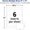 imageAvery Customizable Name Badges Clip Style 3quot x 4quot Clear Name Tag Holders White LaserInkjet Printable Inserts 50 Total 7453640