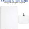 imageAvery Customizable Name Badges Clip Style 3quot x 4quot Clear Name Tag Holders White LaserInkjet Printable Inserts 50 Total 7453640