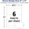 imageAvery Customizable Name Badges Includes Cords 3quot x 4quot LaserInkjet Printable Inserts 100 Name Tag Holders per Pack 500 Total 5 Packs of 74459200