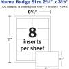 imageAvery Customizable Name Badges Pin Style 225quot x 35quot Clear Name Tag Holders White LaserInkjet Printable Inserts 100 Total 74549100 Pack of 5