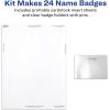 imageAvery Customizable Name Badges Pin Style 225quot x 35quot Clear Name Tag Holders White LaserInkjet Printable Inserts 200 Total 7465224