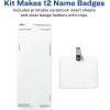 imageAvery Customizable Name Badges with Clips 225quot x 35quot Clear Name Tag Holders with White Printable Inserts 12 Clip Style Name Badges 746511 Pack