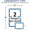 imageAvery Customizable Name Tags 213quot x 338quot White with Blue Border 6 Packs of 100 600 Removable Name Badges Total 44144Blue Border