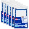 imageAvery Customizable Name Tags 213quot x 338quot White with Blue Border 6 Packs of 100 600 Removable Name Badges Total 44144Blue Border
