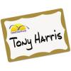 imageAvery Customizable Name Tags 213quot x 338quot White with Blue Border 6 Packs of 100 600 Removable Name Badges Total 44144Gold Border