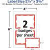 imageAvery Customizable Name Tags 213quot x 338quot White with Blue Border 6 Packs of 100 600 Removable Name Badges Total 44144White