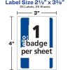 imageAvery Customizable Name Tags Hello My Name is 213quot x 338quot White Blue Border Removable Adhesive NonPrintable 25 Total 617525 Count Pack of 1