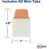 imageAvery Mini Ultra Tabs 1quot x 15quot 2Side Writable Assorted Metallic Colors 40 Repositionable Tabs 74785