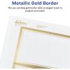 imageAvery Printable Greeting Cards HalfFold 55quot x 85quot Textured White 30 Blank Cards with Envelopes 3378Metallic Gold Border