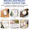 imageAvery Printable Greeting Cards HalfFold 55quot x 85quot Textured White 30 Blank Cards with Envelopes 3378Metallic Gold Border