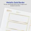 imageAvery Printable Place Cards with Sure Feed Technology 1716quot x 334quot Textured Ivory 150 Blank Tent Cards for Laser or Inkjet Printers 5012Gold Border