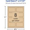 imageAvery Printable Rectangle Business Cards Sure Feed Technology 2quot x 312quot Kraft Brown Cardstock PrintToTheEdge LaserInkjet Printable 80 Total200 cards