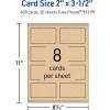 imageAvery Printable Rectangle Business Cards Sure Feed Technology 2quot x 312quot Kraft Brown Cardstock PrintToTheEdge LaserInkjet Printable 80 Total400 cards