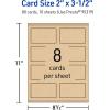 imageAvery Printable Rectangle Business Cards Sure Feed Technology 2quot x 312quot Kraft Brown Cardstock PrintToTheEdge LaserInkjet Printable 80 Total80 cards