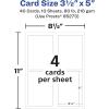 imageAvery Printable Rectangle Cards 35quot x 5quot Matte White Cardstock PrinttotheEdge LaserInkjet Cards 200 Total40 cards