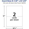 imageAvery Printable Rectangle Cards 55quot x 85quot Matte White Cardstock LaserInkjet Cards 100 TotalGlossy White