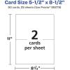 imageAvery Printable Rectangle Cards 55quot x 85quot Matte White Cardstock LaserInkjet Cards 100 TotalGlossy White