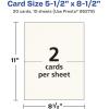 imageAvery Printable Rectangle Cards 55quot x 85quot Matte White Cardstock LaserInkjet Cards 100 TotalIvory