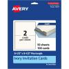 imageAvery Printable Rectangle Cards 55quot x 85quot Matte White Cardstock LaserInkjet Cards 100 TotalIvory