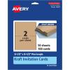 imageAvery Printable Rectangle Cards 55quot x 85quot Matte White Cardstock LaserInkjet Cards 100 TotalKraft Brown