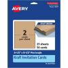 imageAvery Printable Rectangle Cards 55quot x 85quot Matte White Cardstock LaserInkjet Cards 100 TotalKraft Brown