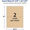 imageAvery Printable Rectangle Cards 55quot x 85quot Matte White Cardstock LaserInkjet Cards 100 TotalKraft Brown