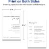 imageAvery Printable Rectangle Cards 55quot x 85quot Matte White Cardstock LaserInkjet Cards 100 TotalMate White