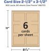 imageAvery Printable Rectangle Cards Sure Feed Technology 25quot x 35quot Matte White Cardstock PrinttotheEdge LaserInkjet Cards 300 TotalKraft Brown