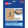 imageAvery Printable Rectangle Cards Sure Feed Technology 25quot x 35quot Matte White Cardstock PrinttotheEdge LaserInkjet Cards 300 TotalKraft Brown