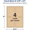 imageAvery Printable Rectangle Postcards 35quot x 5quot Kraft Brown Cardstock PrintToTheEdge LaserInkjet Cards 200 Total200 cards