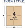 imageAvery Printable Rectangle Postcards 35quot x 5quot Kraft Brown Cardstock PrintToTheEdge LaserInkjet Cards 200 Total40 cards
