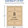 imageAvery Printable Rectangle Rounded Corner Business Cards Sure Feed Technology 2quot x 312quot Kraft Brown Cardstock PrintToTheEdge LaserInkjet Printable 80 Total400 cards