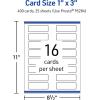 imageAvery Printable Rectangle Rounded Corner Mini Business Cards Sure Feed Technology 1quot x 3quot Matte White Cardstock PrintToTheEdge LaserInkjet Printable 400 Total400 cards