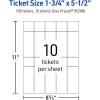 imageAvery Printable Rectangle Tickets 134quot x 512quot Glossy White Cardstock LaserInkjet Printable 500 Total100 cards