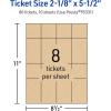 imageAvery Printable Rectangle Tickets 218quot x 512quot Kraft Brown Cardstock LaserInkjet Printable 400 Total80 cards