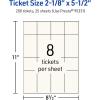 imageAvery Printable Rectangle Tickets 218quot x 512quot Matte Ivory Cardstock LaserInkjet Printable 200 Total200 cards
