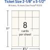 imageAvery Printable Rectangle Tickets 218quot x 512quot Matte Ivory Cardstock LaserInkjet Printable 200 Total80 cards