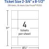 imageAvery Printable Rectangle Tickets 234quot x 812quot Glossy White Cardstock LaserInkjet Printable 100 Total200 cards